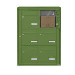 Bloc collectif leabox.com  2x3  grade 3  simple face  Extérieur  fixation murale  Vert mai RAL 6017 finition brillante