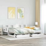 vidaXL Lit de jour avec gigogne et tiroirs sans matelas blanc 90x200cm