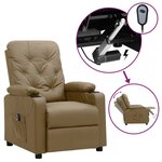 vidaXL Fauteuil inclinable électrique Cappuccino Similicuir