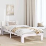 vidaXL Cadre de lit avec tête de lit Blanc 100 x 200 cm Pin massif
