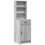 Ensemble de coiffeuse 2 pièces avec LED en bois d'ingénierie Sonoma gris