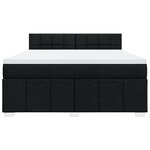 vidaXL Sommier à lattes de lit avec matelas Noir 180x200 cm Tissu