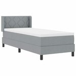 vidaXL Lit boxspring avec matelas avec matelas Gris clair 80 x 200 cm