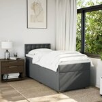 vidaXL Sommier à lattes de lit et matelas Gris foncé 90x190 cm Tissu