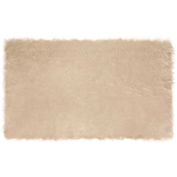 vidaXL Tapis en fausse Tafalla Beige 100 x 200 cm Polyester