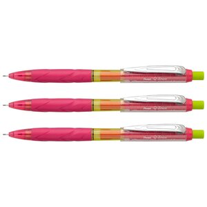Porte-mines Q-Erase  0 7 mm  pink/jaune x 3 PENTEL