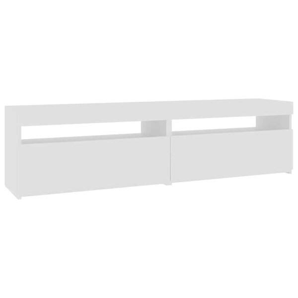 vidaXL Meubles TV 2 Pièces avec lumières LED Blanc brillant 75x35x40 cm