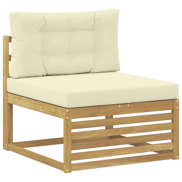 vidaXL Sofa de milieu extérieur Bois d'Acacia Massif Blanc