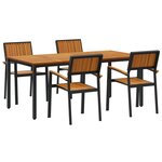 vidaXL Ensemble de salle à manger de jardin 5 pièces en bois massif d'acacia et métal