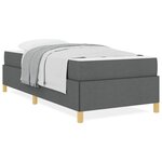 vidaXL Lit à ressorts avec matelas Gris foncé 100 x 200 cm tissu