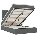 vidaXL Cadre de lit ottoman avec matelas gris foncé 120x200cm tissu