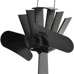 vidaXL Ventilateur de poêle alimenté par chaleur 2 pales Noir