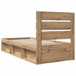 vidaXL Cadre de lit Chêne artisan 100 x 200 cm Bois de pin massif