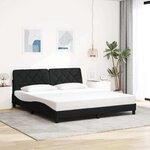 vidaXL Cadre de lit sans matelas noir 180x200 cm tissu