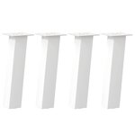 vidaXL Pieds de table basse 4 pièces Blanc 42 cm Acier