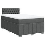 vidaXL Sommier à lattes de lit avec matelas gris foncé 120x190cm tissu