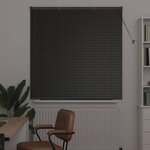 vidaXL Store de Fenêtre avec des rideaux Noir Aluminium