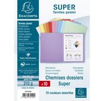 Paquet 10 chemises SUPER 210 Assorties 10 teintes EXACOMPTA