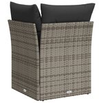 vidaXL Canapé d'angle de jardin avec coussins gris résine tressée