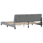 vidaXL Cadre de lit avec LED sans matelas gris clair 200x200 cm tissu