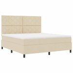 vidaXL Lit à ressorts avec matelas Crème 180 x 200 cm tissu