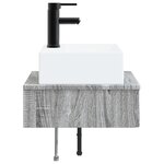 vidaXL Basin de lavage mural Sonoma gris 40 x 41 x 39 cm
