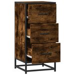 vidaXL Buffet chêne fumé 35 5x35x76 cm bois d'ingénierie et métal