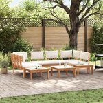 vidaXL Ensemble de canapé de jardin 4 Pièces Marron et Crème