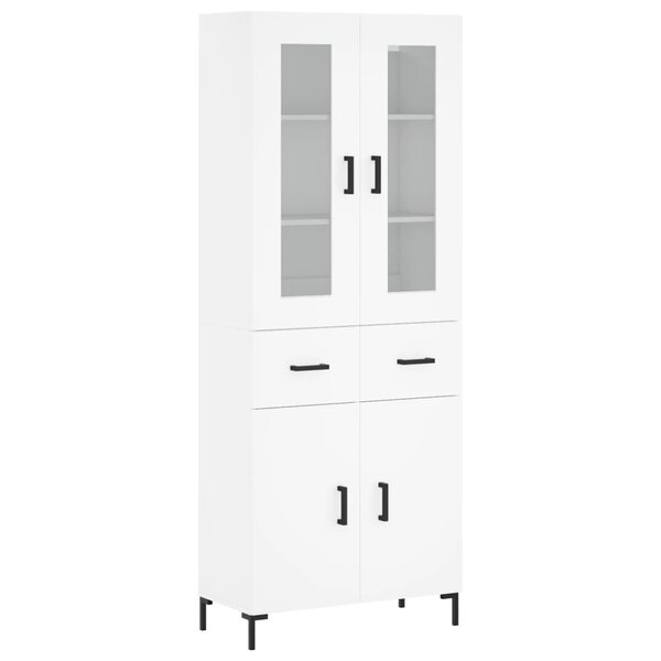 vidaXL Buffet haut Blanc 69 5x34x180 cm Bois d'ingénierie