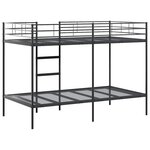 vidaXL Lit superposé sans matelas noir 107x203 cm acier