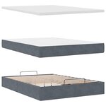 vidaXL Cadre de lit ottoman avec matelas gris foncé 140x200 cm velours