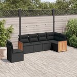 vidaXL Salon de jardin 6 Pièces avec coussins noir résine tressée