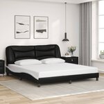 vidaXL Cadre de lit sans matelas noir et blanc 180x200 cm similicuir