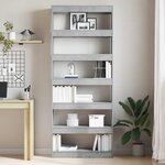 vidaXL Bibliothèque en béton gris 80x30x198 cm