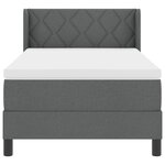 vidaXL Lit box spring avec matelas gris foncé  100x200 cm en tissu
