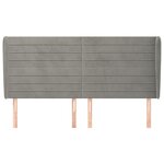 vidaXL Tête de lit avec oreilles Gris clair 183x23x118/128 cm Velours