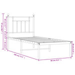 vidaXL Cadre de lit métal sans matelas avec tête de lit noir 75x190 cm