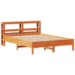 vidaXL Cadre de lit sans matelas cire marron 135x190cm bois pin massif