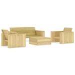 vidaXL Salon de jardin 4 Pièces Bois de pin imprégné