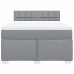 vidaXL Sommier à lattes de lit avec matelas Gris clair 160x200cm Tissu