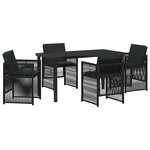 vidaXL Ensemble de salle à manger pour jardin 5 Pièces Noir