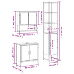 vidaXL Ensemble de meubles de salle de bain 3 Pièces Sonoma gris