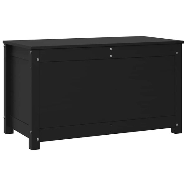 vidaXL Boîte de rangement Noir 80x40x45 5 cm Bois massif de pin