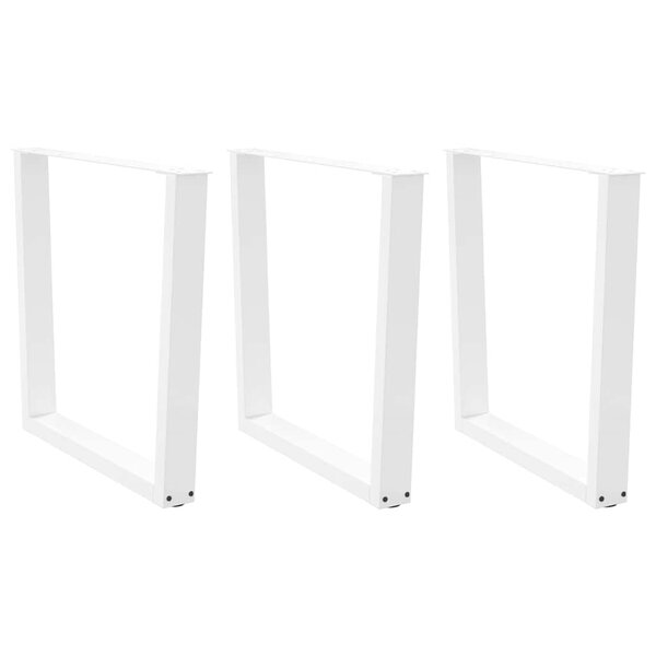 vidaXL Pieds de table à manger en forme de V  3 pièces  blanc  80 x (72-73 3) cm  acier