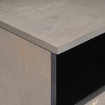 vidaXL Meuble TV Gris et or 80 x 33.5 x 46 cm Bois de manguier massif