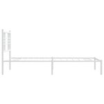 vidaXL Cadre de lit métal sans matelas et tête de lit blanc 107x203 cm