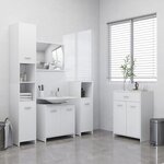 vidaXL Ensemble de meubles de salle de bain 4 Pièces Blanc