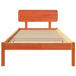 vidaXL Cadre de lit avec tête de lit Brun cire 75 x 190 cm Pin massif
