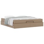 vidaXL Cadre de lit avec matelas avec matelas 2 Pièces Tan PVC