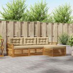 vidaXL Ensemble de canapés d'extérieur 4 pc Naturel et Beige